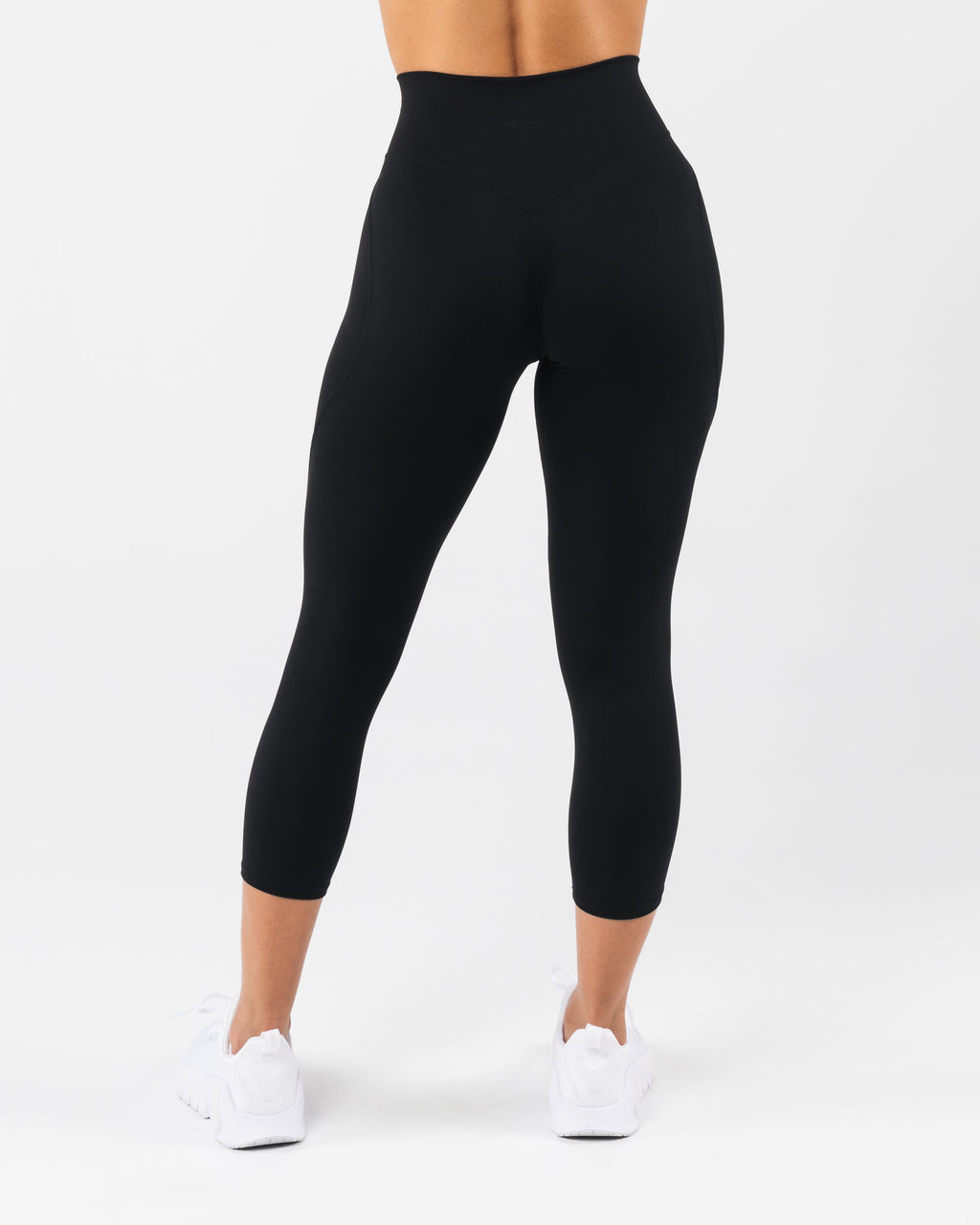 Velera Women's Brushed High Rise Capri Leggings - Black women's capri leggings side view
