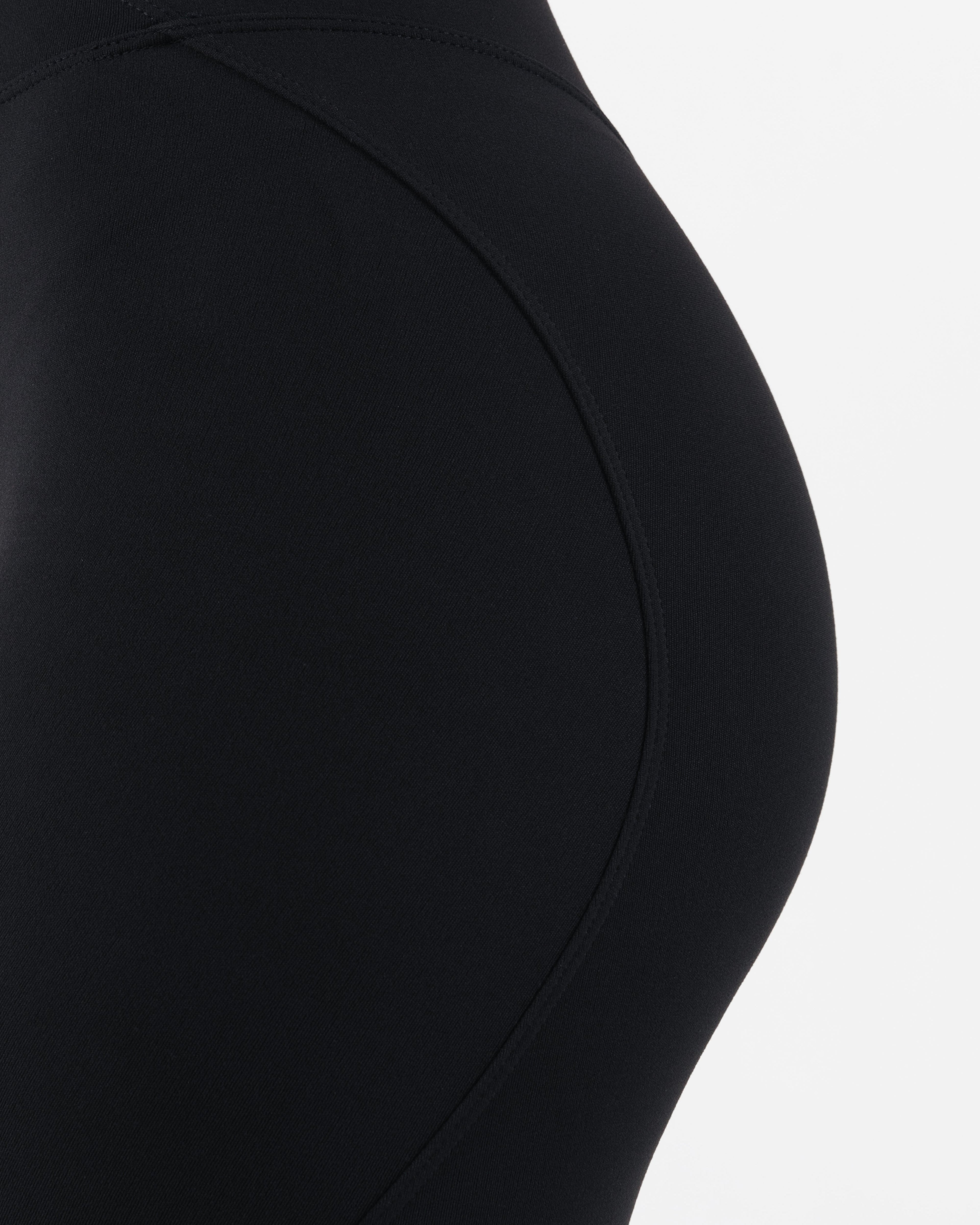 Velera Women's Brushed High Rise Capri Leggings - Black women's capri leggings detail view