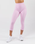 Velera Women's Aura Ultra High Rise Capri Leggings - Poise Pink women's capri leggings front view