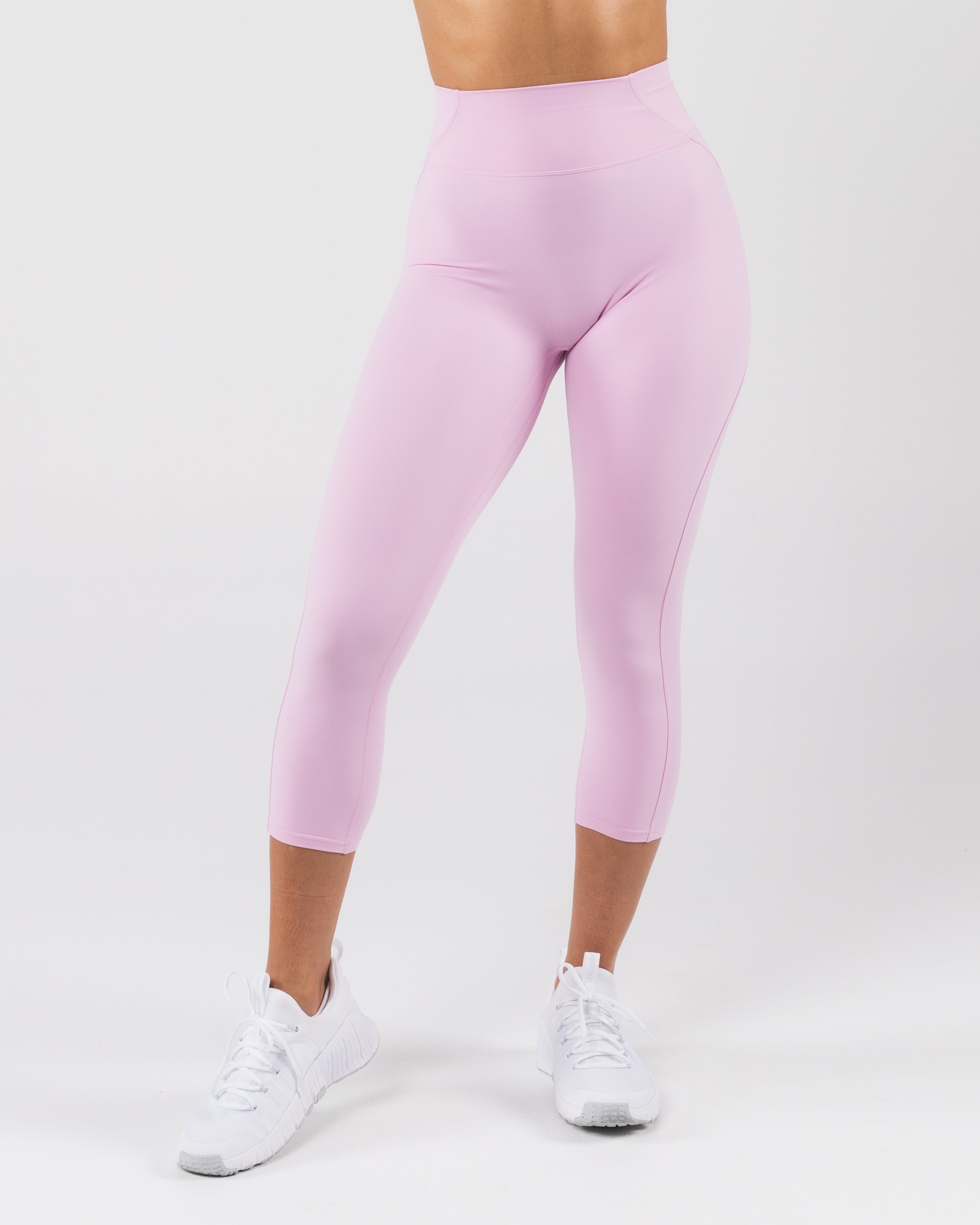 Velera Women's Aura Ultra High Rise Capri Leggings - Poise Pink women's capri leggings front view