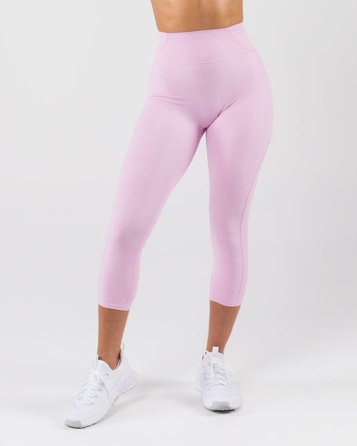 Velera Women's Aura Ultra High Rise Capri Leggings - Poise Pink women's capri leggings front view