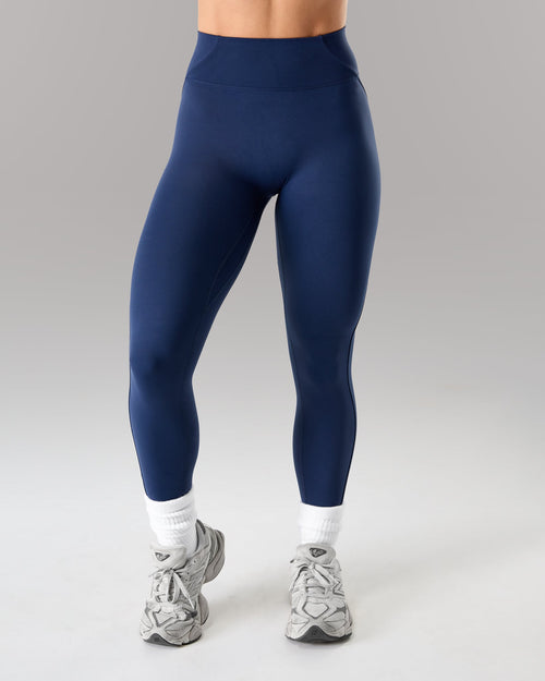 Velera Women's Brushed Ultra High Rise Leggings - Navy women's workout leggings front view