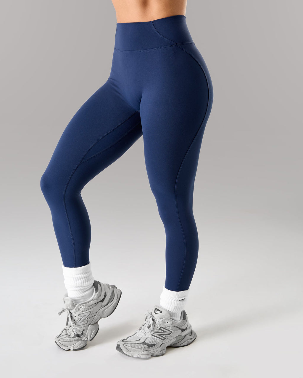 Velera Women's Brushed Ultra High Rise Leggings - Navy women's workout leggings detail view