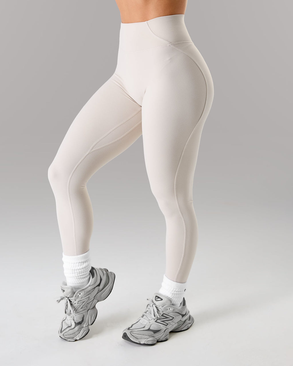Velera Women's Brushed Ultra High Rise Leggings - Wheat women's workout leggings front view