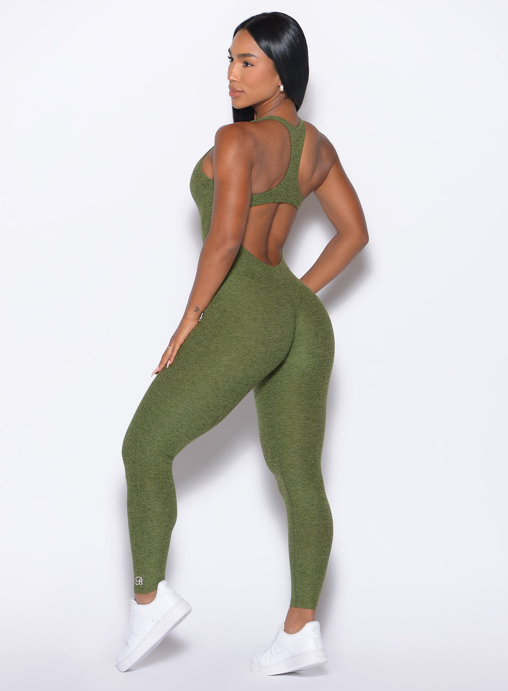Velera Women's Shape Athletic Workout Bodysuit - Green women's workout bodysuit detail view