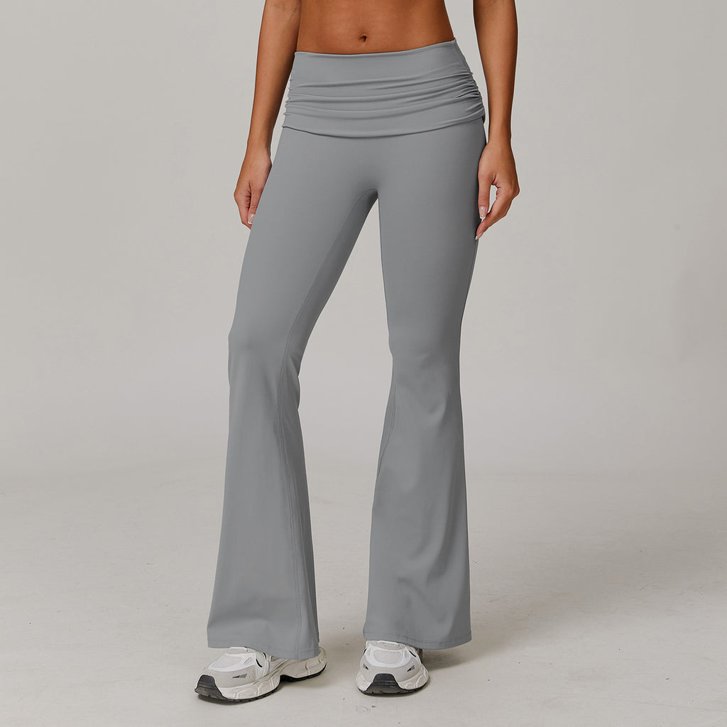 Velera Women's Aura Foldover Flare Leggings - Dusty Blue
