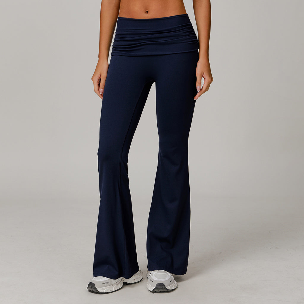 Velera Women's Aura Foldover Flare Leggings - Dusty Blue