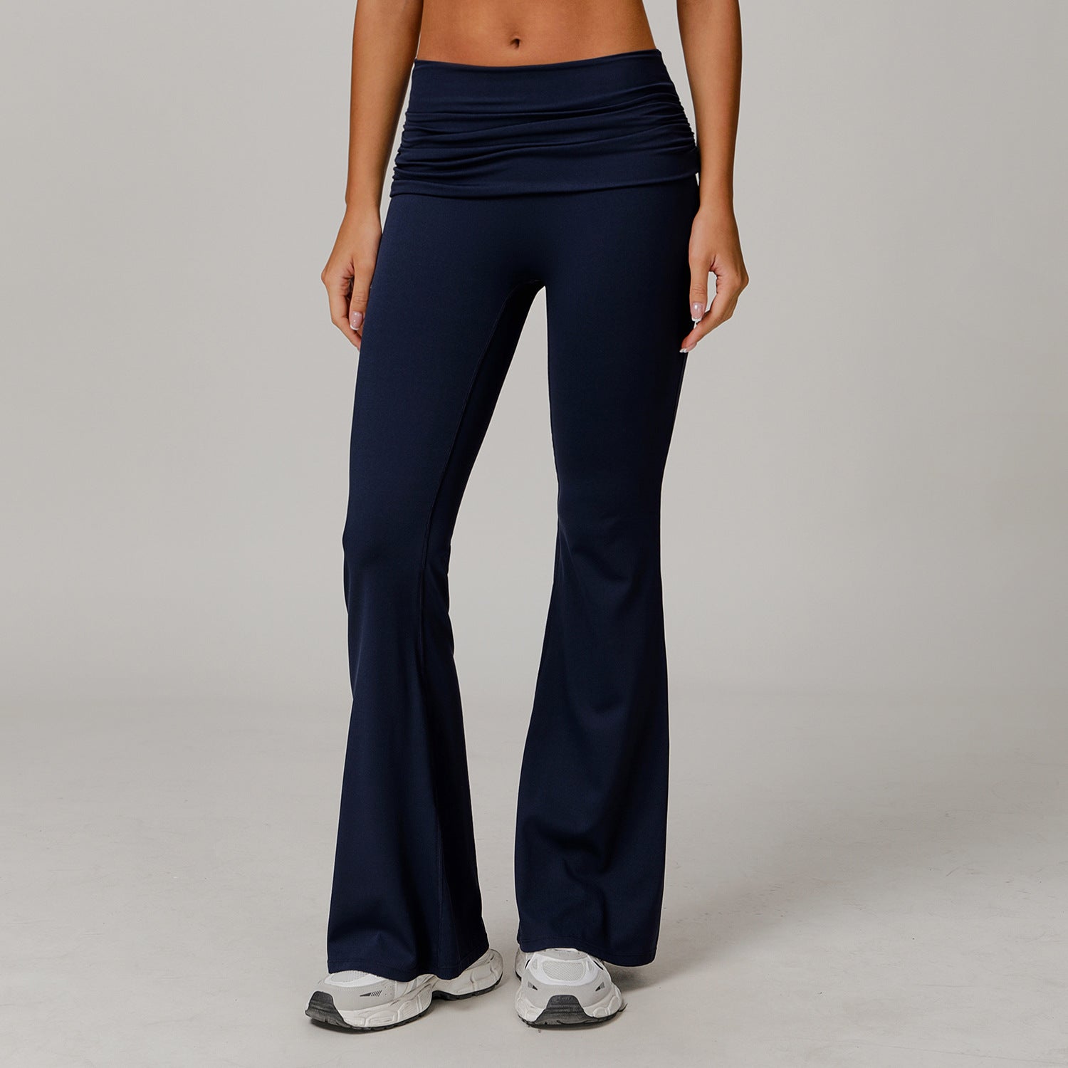 Velera Women's Aura Foldover Flare Leggings - Dusty Blue