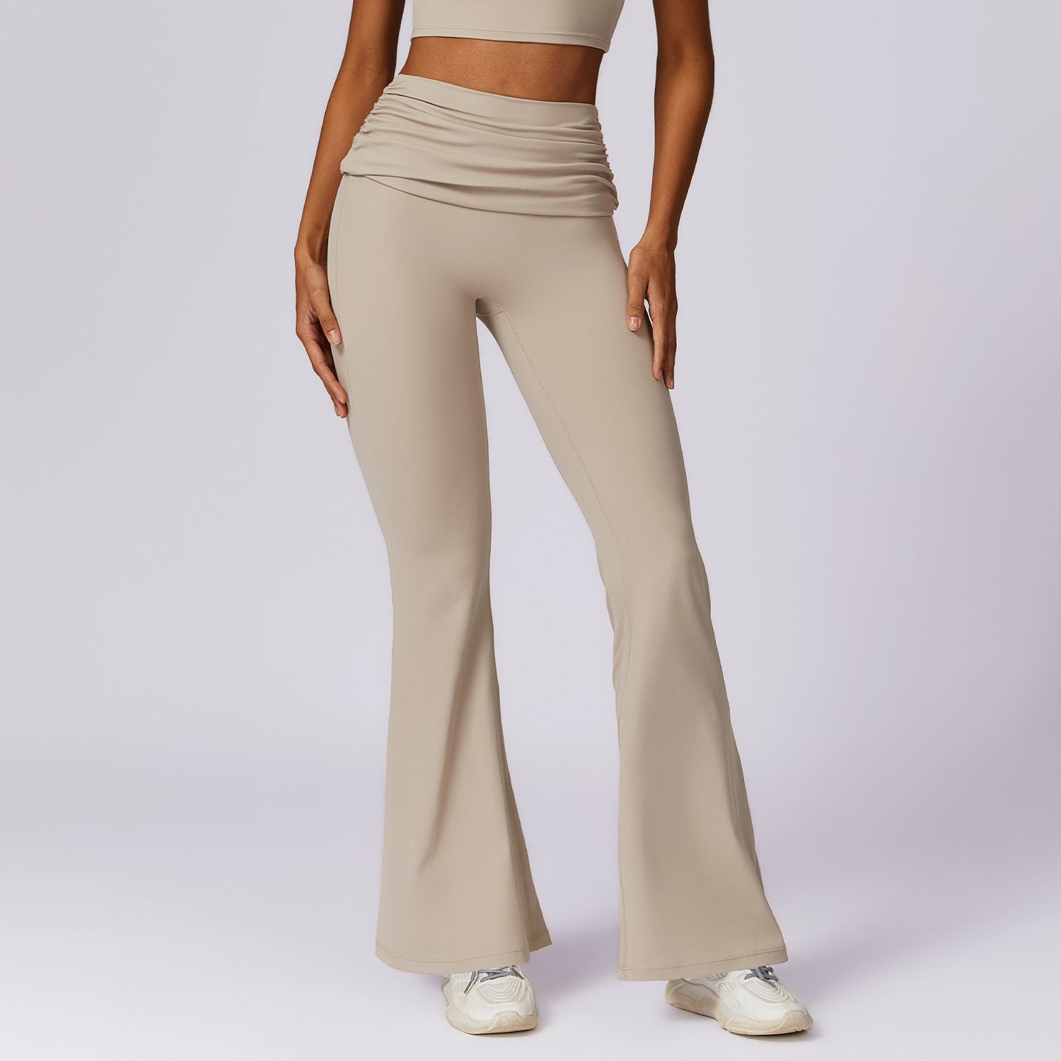 Velera Women's Aura Foldover Flare Leggings - Dusty Blue